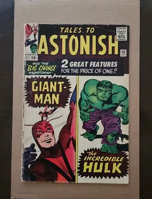 Buy Tales To Astonish #60 VG- 1st Solo Hulk Series Stan Lee & Jack Kirby Marvel 1964 • 31.97£