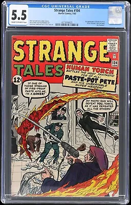 Buy 1963 Marvel Strange Tales #104 CGC 5.5 1st Appearance Of Paste-Pot Pete • 180.78£