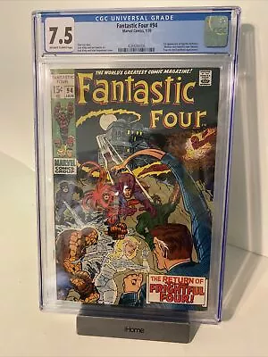 Buy Fantastic Four #94 - Marvel 1970 CGC 7.5 1st Appearance Of Agatha Harkness. Medu • 167.89£
