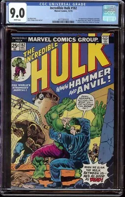 Buy Incredible Hulk # 182 CGC 9.0 White (Marvel 1974) Wolverine Cameo 3rd Appearance • 313.77£
