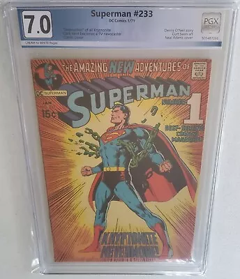 Buy Superman #233 NOT CGC PGX GRADED 7.0 - All Kryptonite Destroyed DC Comics 1971 D • 146.26£