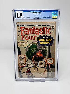 Buy FANTASTIC FOUR #5 1st App DOCTOR DOOM Lee Kirby 1962 1st Print • 2,200£