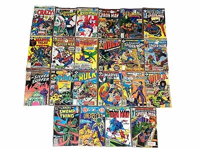 Buy 1977-1980s Comic Book Lot Of 22 Iron Man Bat Man Amazing Spider Man Marvel DC • 105.56£