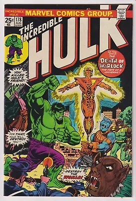 Buy 1974 Marvel Comics Incredible Hulk #178 In Nm- Condition - Rebirth Of Warlock • 64.24£