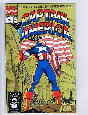 Buy Captain America #383 Marvel 1991  Special Triple-Sized 50th Anniversary Issue ! • 15.81£