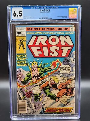Buy IRON FIST #14 CGC 6.5 1st Sabretooth! WHITE PAGES!!! • 277.26£