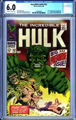 Buy The Incredible Hulk #102 (1968) - CGC 6.0 - TITLED SERIES STARTS AGAIN • 149.99£