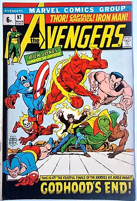 Buy AVENGERS 97 Marvel 1972 Kree/Skrull War Vfn • 38.99£