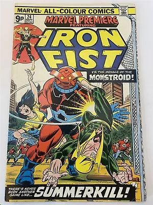 Buy MARVEL PREMIERE #24 Iron Fist Marvel Comics UKP Variant 1975 FN+ • 2.99£