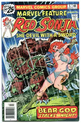 Buy MARVEL FEATURE #5, VF, Red Sonja She-Devil, Sword, 1975, More RS In Store • 9.55£