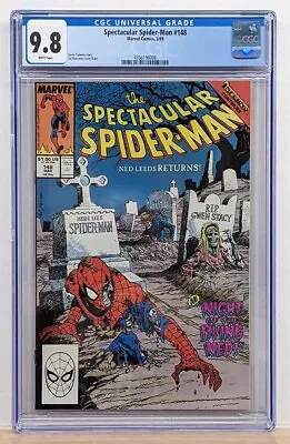 Buy SPECTACULAR SPIDER-MAN #148 Marvel 1989 CGC 9.8 White Pages Ned Leeds Returns NM • 118.59£