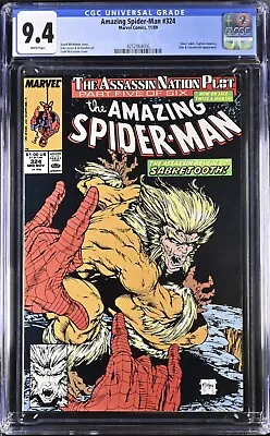 Buy AMAZING SPIDER-MAN #324 (1989) CGC 9.4 NM 🕷️ Todd McFarlane Sabretooth Cover • 43.54£