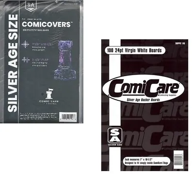 Buy Silver Comic Bags Polyethylene And Comic Backing Boards Combo 100 Of Each • 19.56£