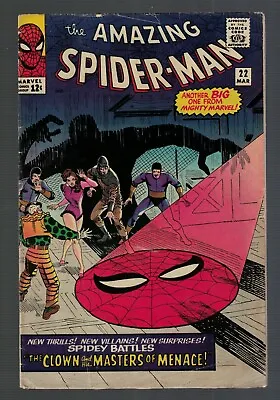 Buy MARVEL Comics FN- 5.5 SPIDER-MAN  22 1966 AMAZING Avengers Clown Master • 249.99£
