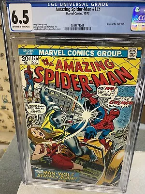 Buy Amazing Spider-man # 125 CGC 6.5..Origin Of Man-Wolf..WOLFHUNT! • 102.77£