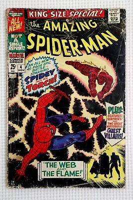 Buy 1967 Marvel Comics Amazing Spider-Man Annual 4: Human Torch/Mysterio/Wizard/POOR • 21.27£