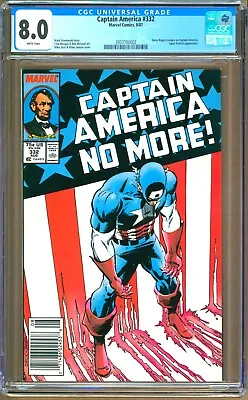 Buy Captain America #332 (1987) CGC 8.0  WP   Super-Patriot    NEWSSTAND   Zeck • 28.50£