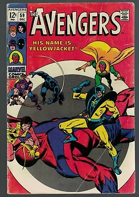 Buy Marvel Comics Avengers 59 4.0 VG 1st Appearance Yellow Jacket 1968 • 89.99£