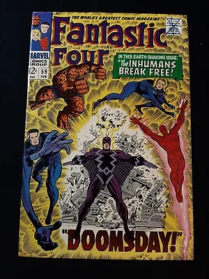 Buy Fantastic Four 59 Marvel 1967 Nice Copy!!! Dr Doom Black Bolt Silver Surfer • 49.01£