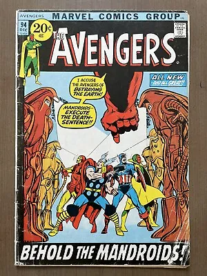 Buy Avengers #94 (Marvel 1971) Bronze Age Neal Adams 1st Mandroids Appearance • 7.94£