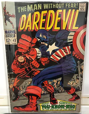 Buy Daredevil #43 Marvel Comics (1968) Captain America Appearance Jack Kirby Cover • 47.49£