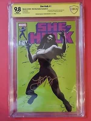 Buy SHE-HULK # 1 CBCS 9.8 Hulk 377 Homage Variant Cover C Signed TATIANA MASLANY • 354.84£