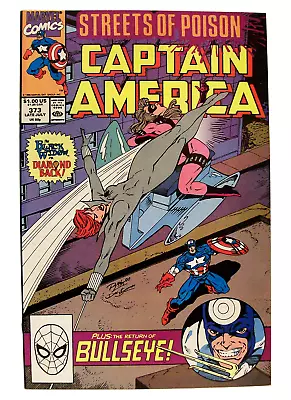 Buy  CAPTAIN AMERICA  Issue # 373 (July 1990, Marvel) F.  BULLSEYE, BLACK WIDOW • 3.15£