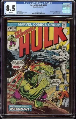 Buy Incredible Hulk # 180 CGC 8.5 White (Marvel 1974) 1st Appearance Wolverine Cameo • 1,383.56£