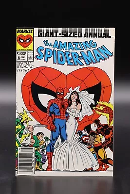 Buy Amazing Spider-Man (1963) Annual #21 Newsstand Wedding Of Peter & Mary Jane VF+ • 15.99£