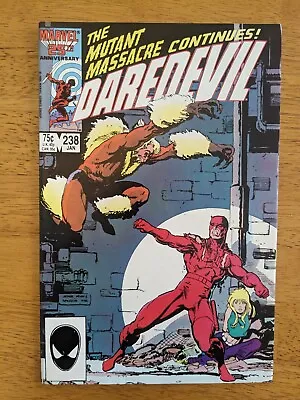 Buy Daredevil #238; Sabretooth App. 1986 Marvel The Mutant Massacre • 2.41£