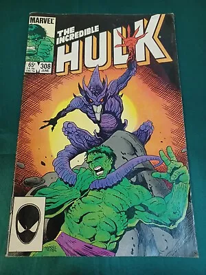 Buy Incredible Hulk 308 🔑1st App TRIAD🔥Bruce Banners Psyche GOBLIN🔥1985🔥VF- • 11.79£