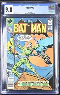 Buy Batman #317 Cgc 9.8 Robin Riddler Dick Giordano White Pages 5006 • 239.75£