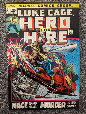 Buy Luke Cage Hero For Hire 3. Marvel 1972. 1st Appearance Of Colonel Gideon Mace • 12.48£
