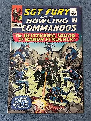 Buy Sgt Fury And His Howling Commandos #14 1965 Marvel Comic Book Kirby VG+ • 19.76£