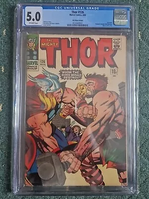 Buy Thor #126. March 1966. Marvel. 5.0 Cgc. 1st Issue In Series! Thor Vs Hercules! • 210£