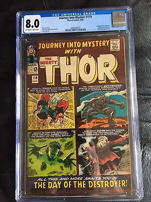 Buy JOURNEY INTO MYSTERY #119 CGC VF 8.0; OW-W; Day Of The Destroyer! • 337.02£