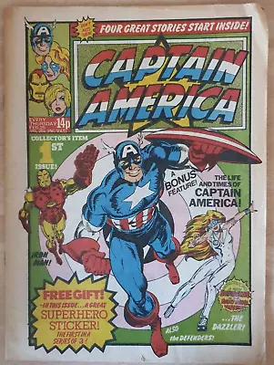 Buy Captain America #1 Marvel Comics UK 1981 Dazzler, Thor, Iron Man • 10£