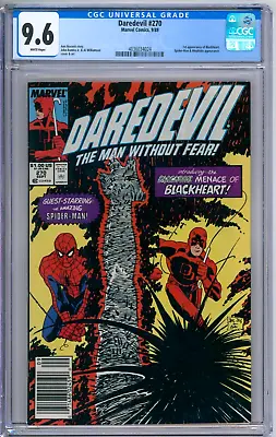 Buy Daredevil 270 CGC Graded 9.6 NM+ 1st Blackheart Newsstand Marvel Comics 1989 • 79.91£