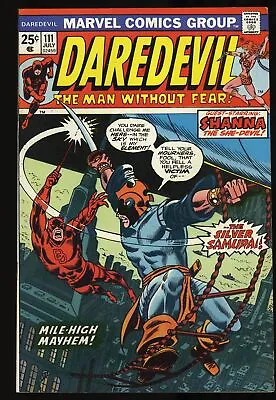 Buy Daredevil #111 VF/NM 9.0 1st Appearance Silver Samurai! Black Widow! Marvel 1974 • 67.18£
