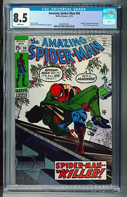 Buy Amazing Spider-Man # 90, CGC 8.5 (VF+), White Pages. Death Of Capt Stacy, Doc Oc • 253.35£