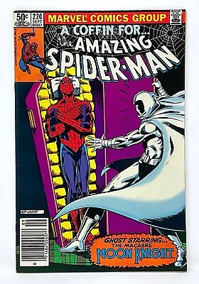 Buy The AMAZING SPIDER-MAN #220 Sept 1981 - MOON KNIGHT Cover - Newsstand Copy NICE • 24.98£