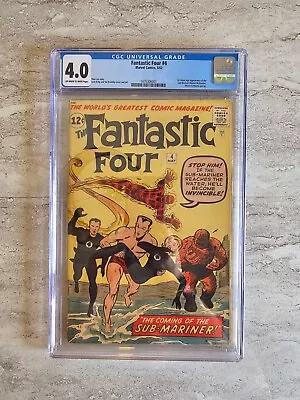 Buy Fantastic Four #4 1st Silver Age Appearance Of Sub-Mariner Marvel Comics CGC 4 • 1,521.77£