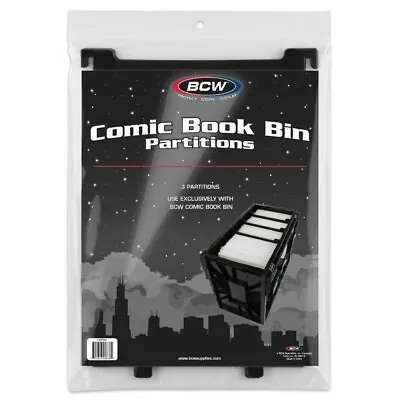 Buy Pack Of 3 BCW Black Plastic Short Comic Book Bin Partitions Dividers Spacers • 14.58£
