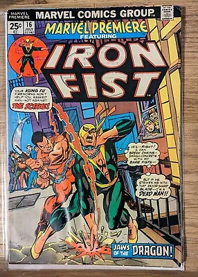 Buy Marvel Premiere #16 2nd App Iron Fist 1st Kei Lung 1974 Marvel Comics Key Issue • 15.99£