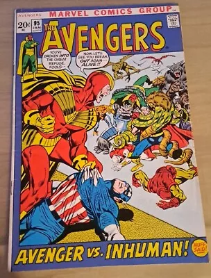 Buy Avengers #95 Kree-skrull War 1972 Cents Copy Neal Adams Bag/boarded Free P&p Fn- • 12.99£