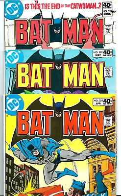 Buy Batman #322 - #324 - 3 Dc Bronze Age Comics - Capt. Boomerang, Catman, Catwoman! • 54.80£