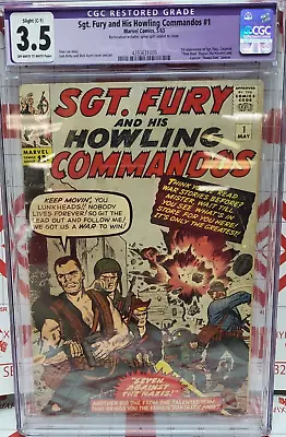 Buy Cgc 3.5 Sgt Fury And His Howling Commandos #1  1st App Nick Fury 1963 Ow/w Pages • 522£