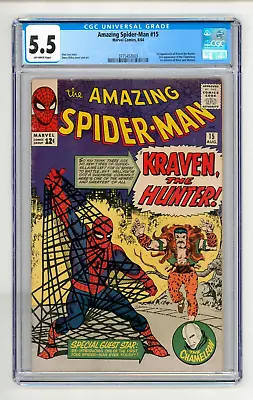 Buy Amazing Spider-Man #15 CGC 5.5 FN- First Kraven The Hunter • 1,795£