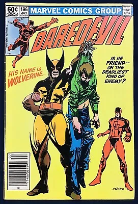 Buy Daredevil #196 (1983) Wolverine, Bullseye & Kingpin APP; Newsstand Edition; FN+ • 11.15£
