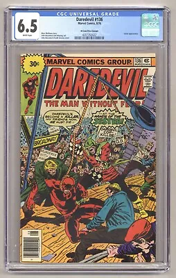 Buy Daredevil 136 (CGC 6.5) Jester Appearance 30 Cent Price Variant 1976 Marvel O608 • 39.51£